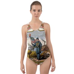 Historical Coat Of Arms Of Iowa Cut-out Back One Piece Swimsuit by abbeyz71