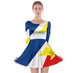 Franco Terreneuviens Flag Long Sleeve Skater Dress by abbeyz71