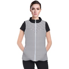 Luv Machine Robot Houndstooth Pattern (grey) Women s Puffer Vest by emilyzragz
