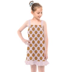 Waffle Polka Dot Pattern Kids  Overall Dress by emilyzragz