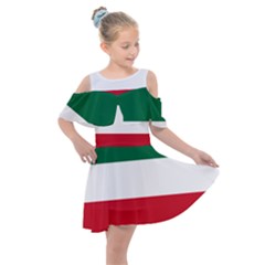 Patriote Flag Kids  Shoulder Cutout Chiffon Dress by abbeyz71