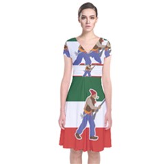 Patriote Flag With Le Vieux De  37 Short Sleeve Front Wrap Dress by abbeyz71