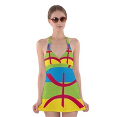 Berber Ethnic Flag Halter Dress Swimsuit  by abbeyz71