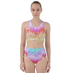 Rainbow Pontilism Background Racer Back Bikini Set by Sapixe