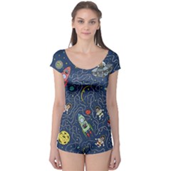 Cat Cosmos Cosmonaut Rocket Boyleg Leotard  by Sapixe