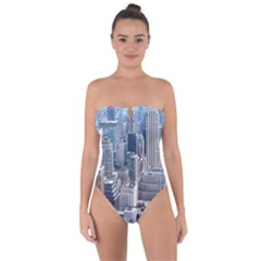 Manhattan New York City Tie Back One Piece Swimsuit by Sapixe