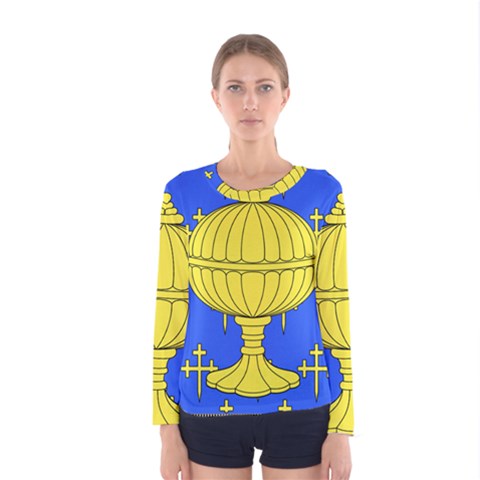 Banner Of Arms Of Kingdom Of Galice After Doetecum Women s Long Sleeve Tee by abbeyz71