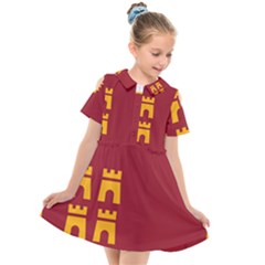 Stylized Coat Of Arms Of Murcia Kids  Short Sleeve Shirt Dress by abbeyz71