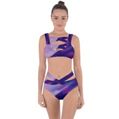 Purple Background Art Abstract Watercolor Bandaged Up Bikini Set  by Sapixe
