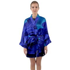 Beauty Bloom Blue 67636 Long Sleeve Kimono Robe