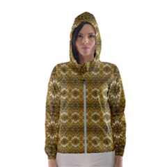 Golden Ornate Pattern Hooded Windbreaker (women) by dflcprintsclothing