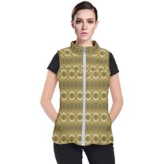 Golden Ornate Pattern Women s Puffer Vest by dflcprintsclothing