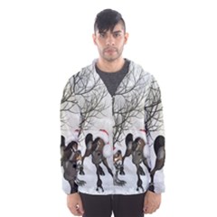 Christmas, Cute Bird With Horse Hooded Windbreaker (men) by FantasyWorld7