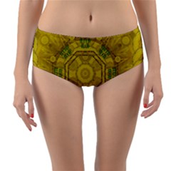 Sunshine Feathers And Fauna Ornate Reversible Mid-waist Bikini Bottoms by pepitasart