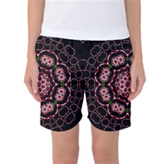 Fantasy Flowers Ornate And Polka Dots Landscape Women s Basketball Shorts by pepitasart