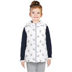 Cute Kawaii Ghost Pattern Kid s Hooded Puffer Vest by Valentinaart