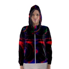 Swirl Background Design Colorful Hooded Windbreaker (women) by Sapixe