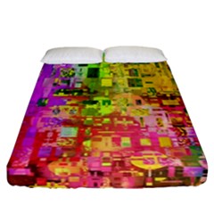 Color Abstract Artifact Pixel Fitted Sheet (california King Size) by Sapixe