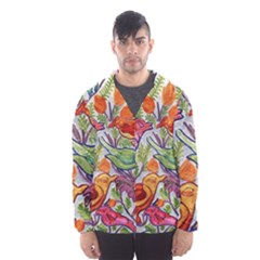 Art Flower Pattern Background Hooded Windbreaker (men) by Sapixe