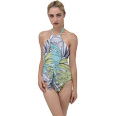 Leaves Tropical Nature Plant Go With The Flow One Piece Swimsuit by Sapixe