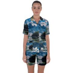 Landscape-1 Satin Short Sleeve Pyjamas Set by ArtworkByPatrick