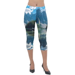 Landscape-1 Lightweight Velour Capri Leggings  by ArtworkByPatrick