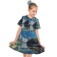 Landscape-1 Kids  Short Sleeve Shirt Dress by ArtworkByPatrick