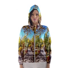 Landscape # 2 The Path Hooded Windbreaker (women) by ArtworkByPatrick