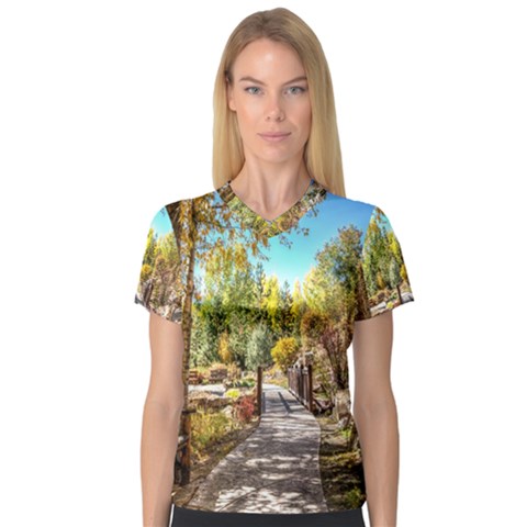 Landscape # 2 The Path V-neck Sport Mesh Tee by ArtworkByPatrick