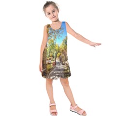 Landscape # 2 The Path Kids  Sleeveless Dress by ArtworkByPatrick