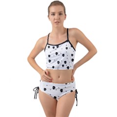 Pattern Skull Stars Handrawn Naive Halloween Gothic Black And White Mini Tank Bikini Set by genx