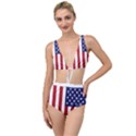 US Flag Stars and Stripes MAGA Tied Up Two Piece Swimsuit View1