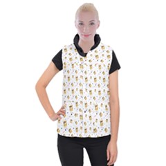 Doge Much Thug Wow Pattern Funny Kekistan Meme Dog White Women s Button Up Vest by snek