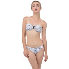 Funny Cat Pattern Organic Style Minimalist On White Background Classic Bandeau Bikini Set by genx