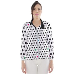 Boston Terrier Dog Pattern With Rainbow And Black Polka Dots Windbreaker (women) by genx