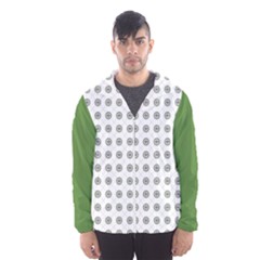 Logo Kekistan Pattern Elegant With Lines On White Background Hooded Windbreaker (men) by snek