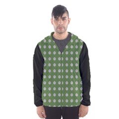 Logo Kekistan Pattern Elegant With Lines On Green Background Hooded Windbreaker (men) by snek