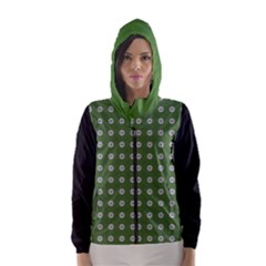 Logo Kekistan Pattern Elegant With Lines On Green Background Hooded Windbreaker (women) by snek