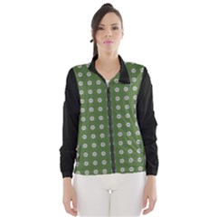 Logo Kekistan Pattern Elegant With Lines On Green Background Windbreaker (women) by snek