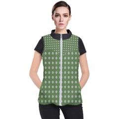 Logo Kekistan Pattern Elegant With Lines On Green Background Women s Puffer Vest by snek