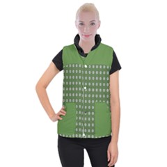 Logo Kekistan Pattern Elegant With Lines On Green Background Women s Button Up Vest by snek