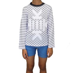 Logo Kek Pattern Black And White Kekistan Kids  Long Sleeve Swimwear by snek