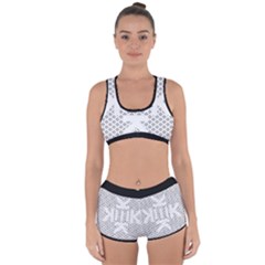 Logo Kek Pattern Black And White Kekistan Racerback Boyleg Bikini Set by snek