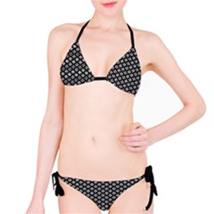 Logo Kek Pattern Black And White Kekistan Black Background Classic Bikini Set by snek