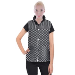 Logo Kek Pattern Black And White Kekistan Black Background Women s Button Up Vest by snek