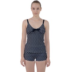 Logo Kek Pattern Black And White Kekistan Black Background Tie Front Two Piece Tankini by snek