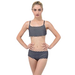 Logo Kek Pattern Black And White Kekistan Black Background Layered Top Bikini Set by snek