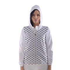 Logo Kek Pattern Black And White Kekistan White Background Hooded Windbreaker (women) by snek