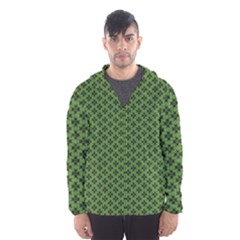 Logo Kek Pattern Black And Kekistan Green Background Hooded Windbreaker (men) by snek