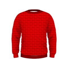 Maga Make America Great Again Usa Pattern Red Kids  Sweatshirt by snek